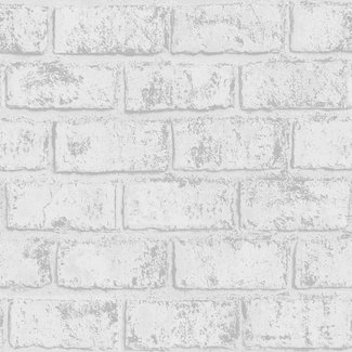 Dutch Wallcoverings Papierbehang - Indulgence Metallic brick grey/silver  - 12950