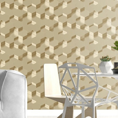 Goud en koper behang