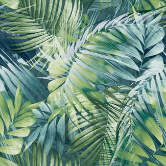 Dutch Wallcoverings Nomad Antigua palm groen/blauw - 170702