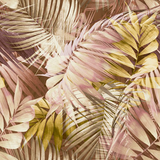 Dutch Wallcoverings Nomad Antigua palm roze/groen/bruin - 170703