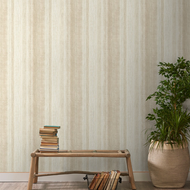 Dutch Wallcoverings Nomad Flint streep beige - Vliesbehang - 10m x 53cm - A47606