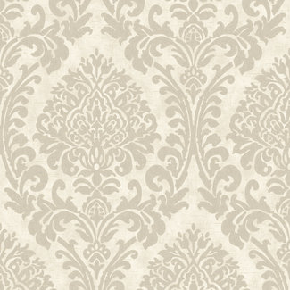 Dutch Wallcoverings Vliesbehang - Nomad Chenille Damask licht beige - A50103