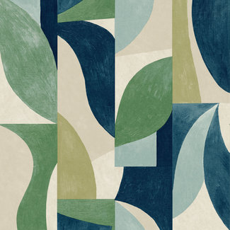Dutch Wallcoverings Vliesbehang - Nomad Dufy groen/blauw - A50601