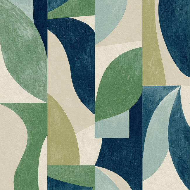 Dutch Wallcoverings Nomad Dufy groen/blauw - Vliesbehang - 10m x 53cm - A50601