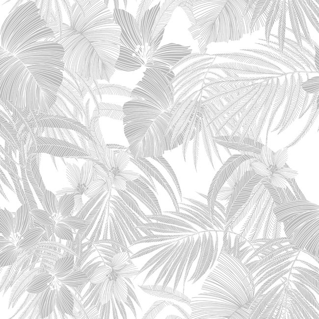 Dutch Wallcoverings Nomad Joelle wit/zilver - Vliesbehang - 10m x 53cm - A51303