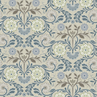 Dutch Wallcoverings Vliesbehang - Poetry Zagora blue - 19108
