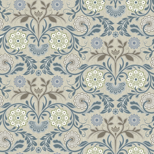 Dutch Wallcoverings Poetry Zagora blue - Vliesbehang - 10m x 53cm - 19108
