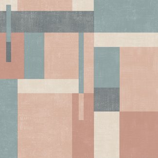 Dutch Wallcoverings Vliesbehang - Arty Blocks oudroze/blauw/beige - M270-05