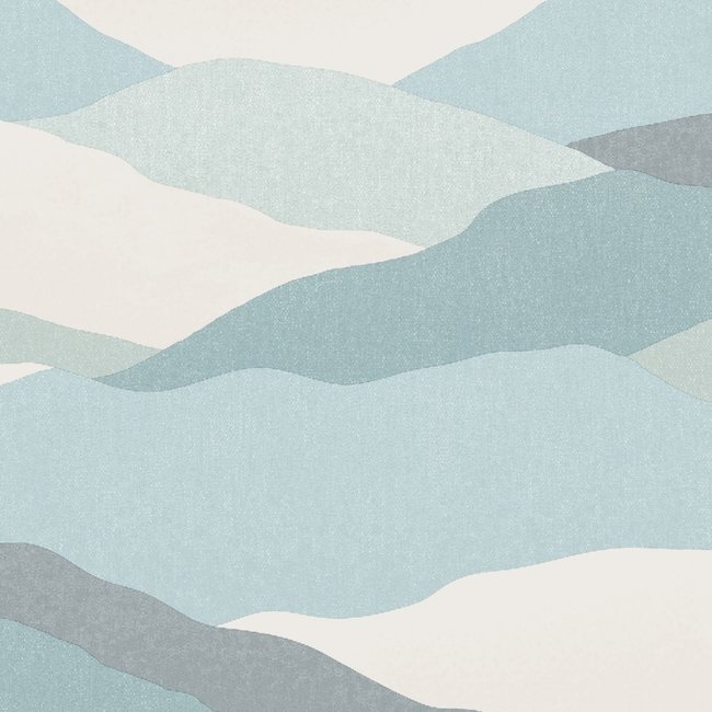 Dutch Wallcoverings Arty Abstract hills blauw - Vliesbehang - 10m x 53cm - M451-01