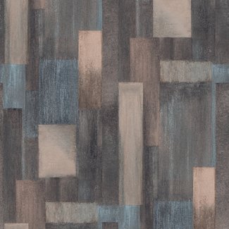 Dutch Wallcoverings Vliesbehang - Arty Wood bruin/blauw - M469-08