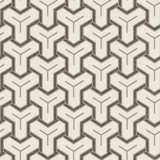 Dutch Wallcoverings Onyx dessin wit/zwart/beige - M262-07