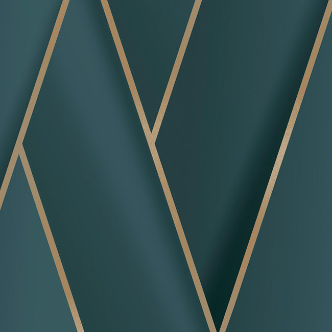 Vliesbehang Onyx dessin groen/goud - M348-04 |