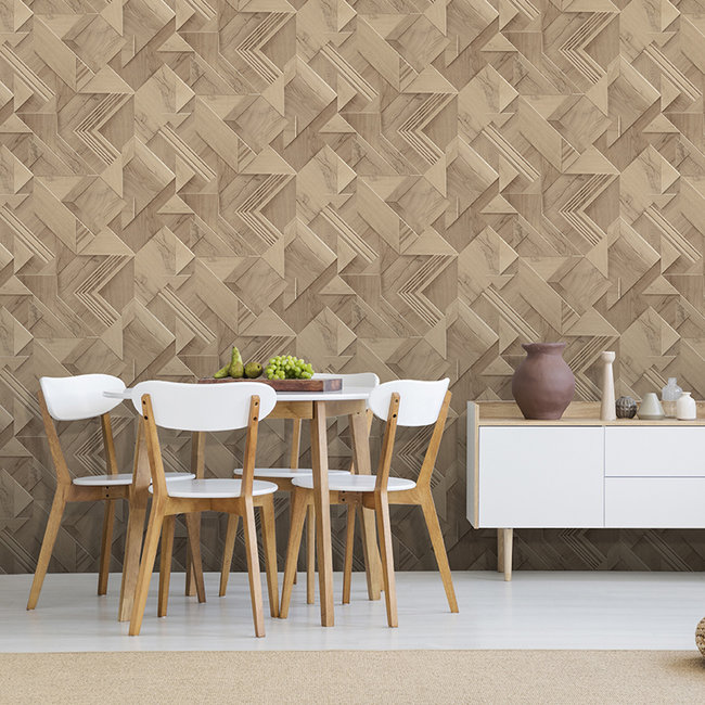 Dutch Wallcoverings Onyx dessin beige - Vliesbehang - 10m x 53cm - M353-08