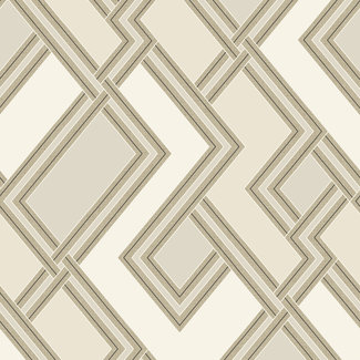 Dutch Wallcoverings Dutch Wallcoverings - Asperia- Fabric Geo creme/goud - 177505