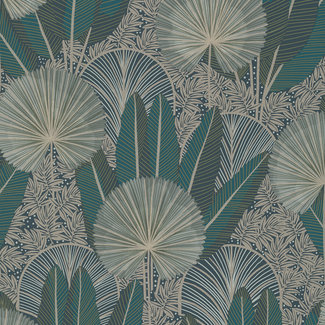 Dutch Wallcoverings Dutch Wallcoverings - Asperia- Asperia donkerblauw/groen - A54701