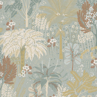 Dutch Wallcoverings Dutch Wallcoverings - Asperia- Louan groen/goud - A54802