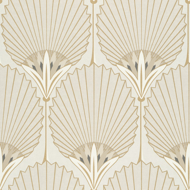 Dutch Wallcoverings Duch Wallcoverings - Asperia- Nile Palm beige/goud - vliesbehang - 10m x 53cm - A54903