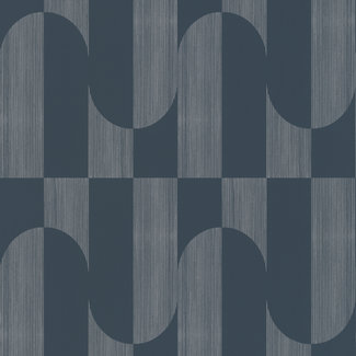 Dutch Wallcoverings Vliesbehang - Asperia- Gael donkerblauw/zilver - A55703