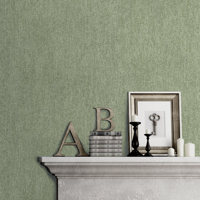 Dutch Wallcoverings Duch Wallcoverings - Couleurs II uni/spikkel groen - vliesbehang - 10m x 53cm - L091-04