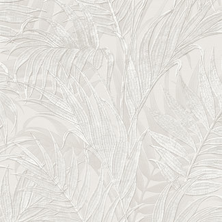 Dutch Wallcoverings Dutch Wallcoverings - Grace Tropical palm leaf silver - GR322101