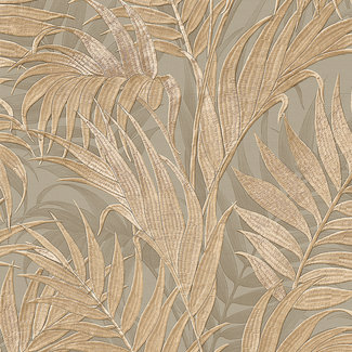 Dutch Wallcoverings Dutch Wallcoverings - Grace Tropical palm leaf green/gold - GR322105