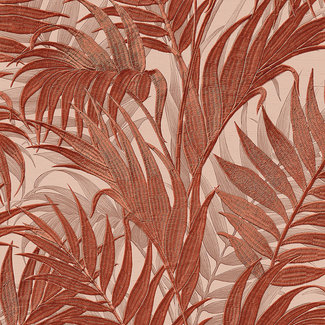 Dutch Wallcoverings Dutch Wallcoverings - Grace Tropical palm leaf orange/beige - GR322107