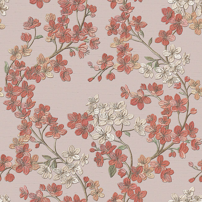 Dutch Wallcoverings Duch Wallcoverings - Grace Cherry blossom blush - vliesbehang - 10m x 53cm - GR322204