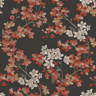 Dutch Wallcoverings Dutch Wallcoverings - Grace Cherry blossom black/red - GR322207