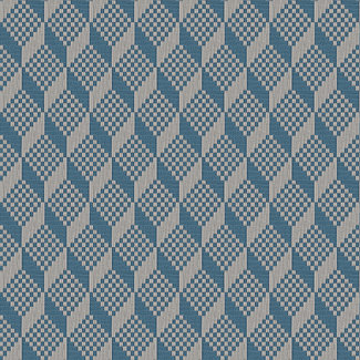 Dutch Wallcoverings Dutch Wallcoverings - Grace 3D stitched cube blue - GR322306