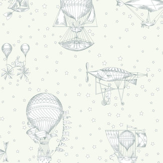 Dutch Wallcoverings Vliesbehang - Little Kids- Aeronefs mint - JR3001