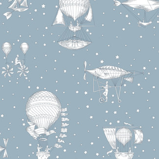 Dutch Wallcoverings Dutch Wallcoverings - Little Kids- Aeronefs blauwgrijs - JR3004