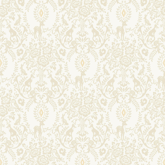 Dutch Wallcoverings Duch Wallcoverings - Little Kids- Lapin beige/wit - vliesbehang - 10m x 53cm - JS3303