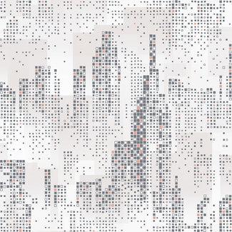 Dutch Wallcoverings Vliesbehang - Loft- skyscrapers grafisch wit/zilv/roze - M463-03