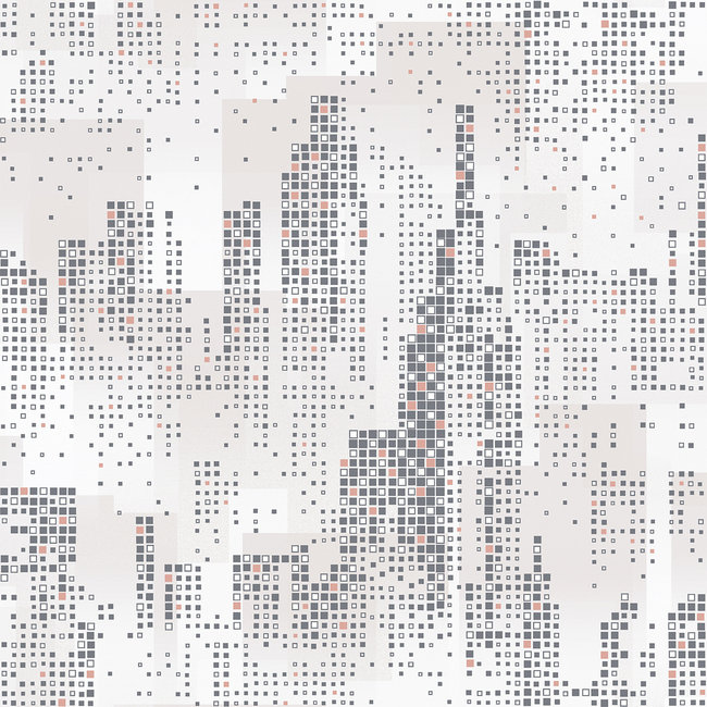 Dutch Wallcoverings Duch Wallcoverings - Loft- skyscrapers grafisch wit/zilv/roze - vliesbehang - 10m x 53cm - M463-03