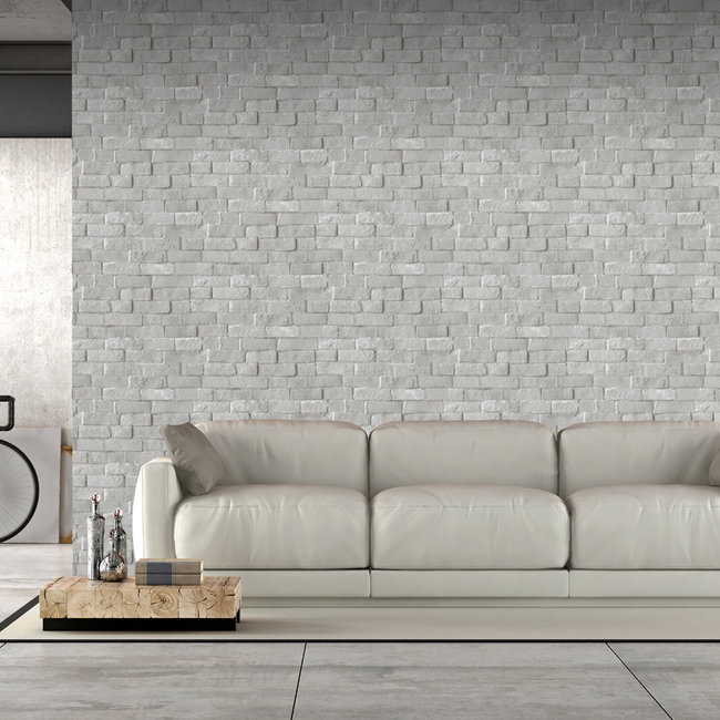 Dutch Wallcoverings Duch Wallcoverings - Pop- baksteen grijs - vliesbehang - 10m x 53cm - L905-19
