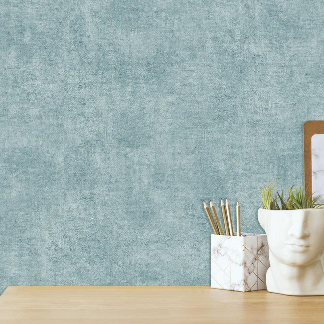 Dutch Wallcoverings Duch Wallcoverings - Structures- uni blauw glitter - vliesbehang - 10m x 53cm - A137-01