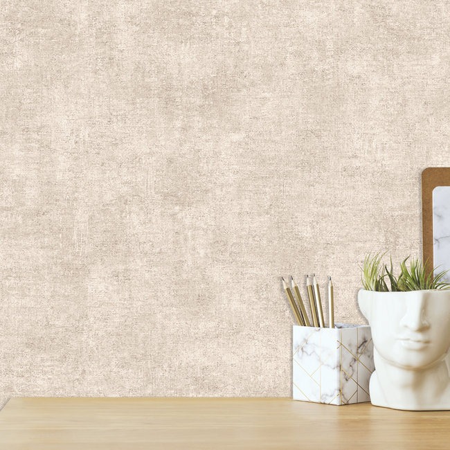 Dutch Wallcoverings Duch Wallcoverings - Structures- uni beige glitter - vliesbehang - 10m x 53cm - A137-08