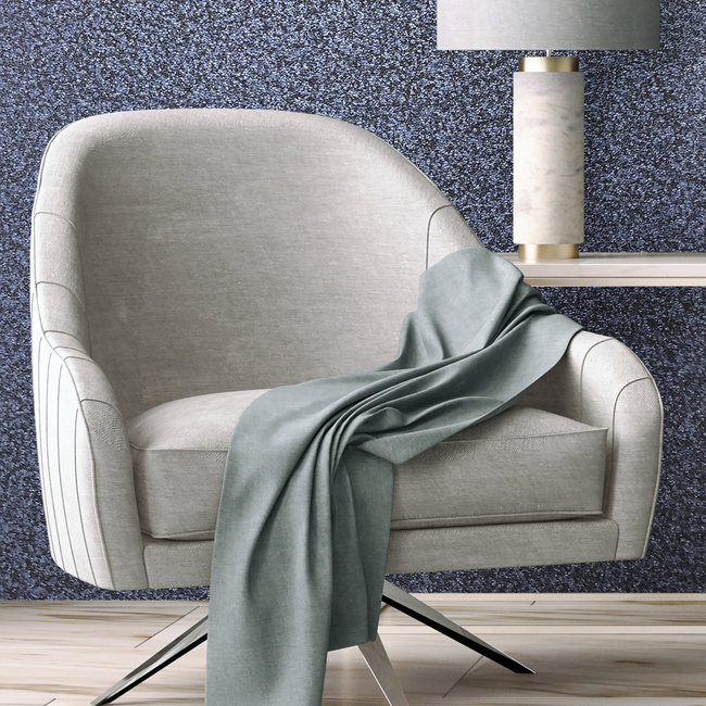 Dutch Wallcoverings Duch Wallcoverings - Structures- uni glitter d.blauw - vliesbehang - 10m x 53cm - M415-01