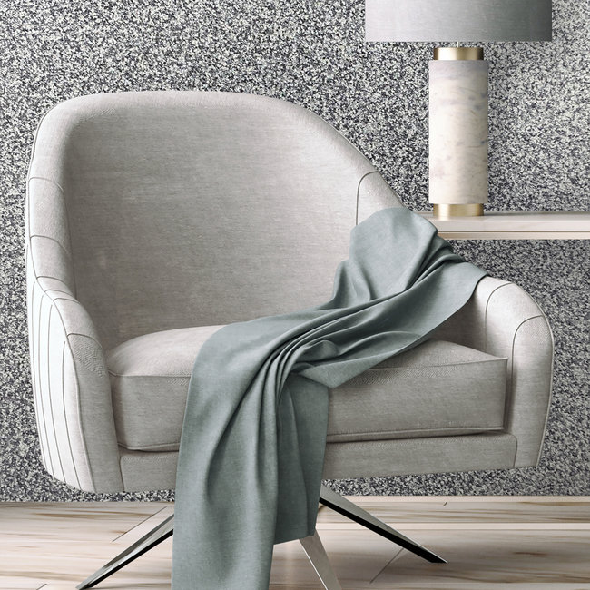 Dutch Wallcoverings Duch Wallcoverings - Structures- uni glitter zwart - vliesbehang - 10m x 53cm - M415-09