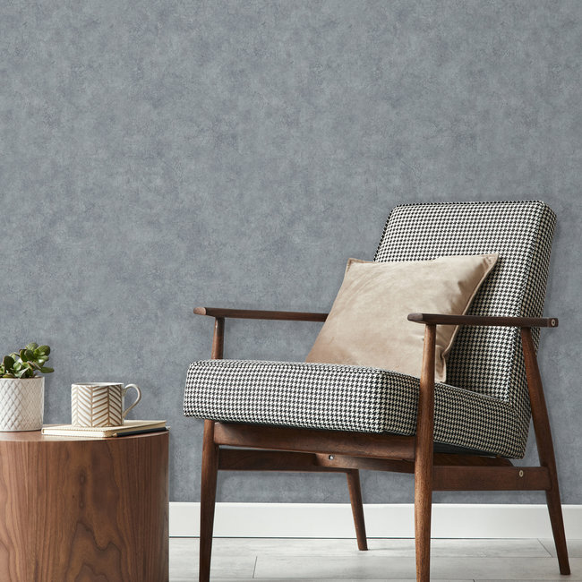 Dutch Wallcoverings Duch Wallcoverings - Structures- uni blauwgrijs - vliesbehang - 10m x 53cm - M550-01