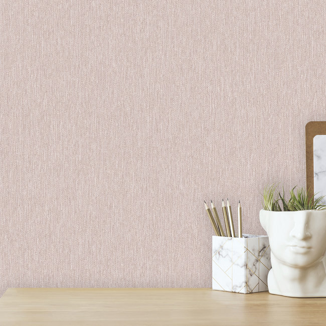 Dutch Wallcoverings Duch Wallcoverings - Structures- uni oudroze - vliesbehang - 10m x 53cm - M553-03