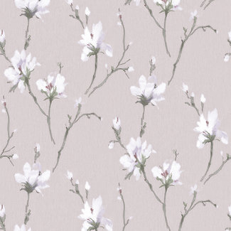 Dutch Wallcoverings FC Akira 70cmx9,14m bloem roze/wit - AK1202