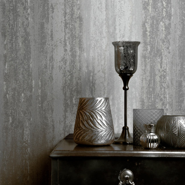 Dutch Wallcoverings FC Bakau- Vesuvius Charcoal - vliesbehang - 10m x 53cm - 65081