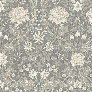 Dutch Wallcoverings FC British Heritage bloem grijs - KT20108