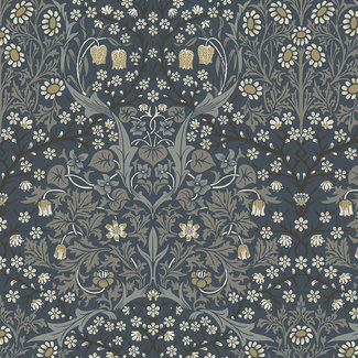 Dutch Wallcoverings FC British Heritage bloem blw/grijs - KT20202