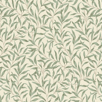 Dutch Wallcoverings FC British Heritage blaadjes wit/groen - KT20904