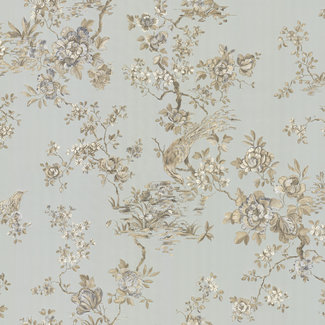 Dutch Wallcoverings Roberto Cavalli 8 - bloem zilver/beige - 19047