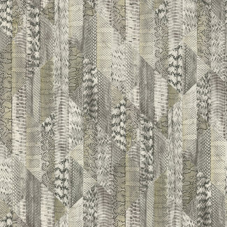 Dutch Wallcoverings Vliesbehang - Roberto Cavalli 8 - slang beige/zwart - 19066