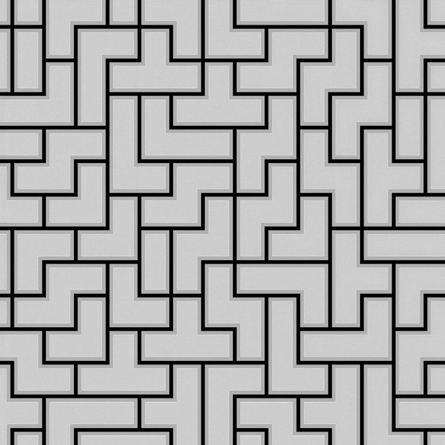 Dutch Wallcoverings FC Thom dessin zwart/wit - vliesbehang - 10m x 53cm - TH9719