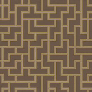 Dutch Wallcoverings Vliesbehang - FC Thom dessin bruin/goud - TH9721